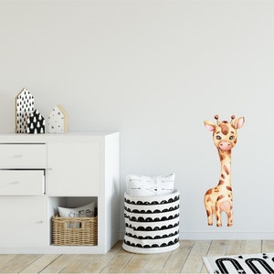 Cute Baby Giraffe #3 Wall Decal African Safari Animal Wall Sticker Removable Fabric  for Childrens Kids Peel & Stick Nursery Room Decor