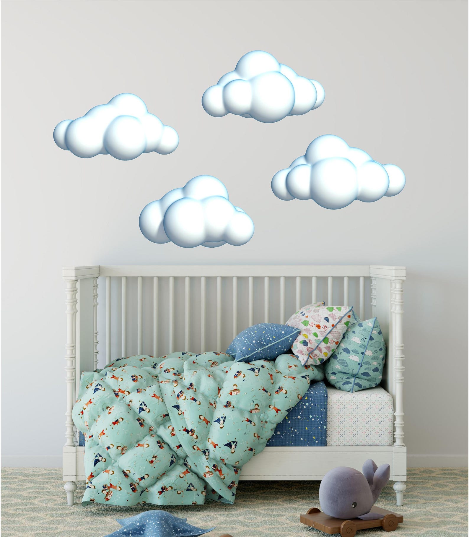 Cloud Wall Decal Set Vinyl Cloud Decals Wall Decal Set 3D Etsy