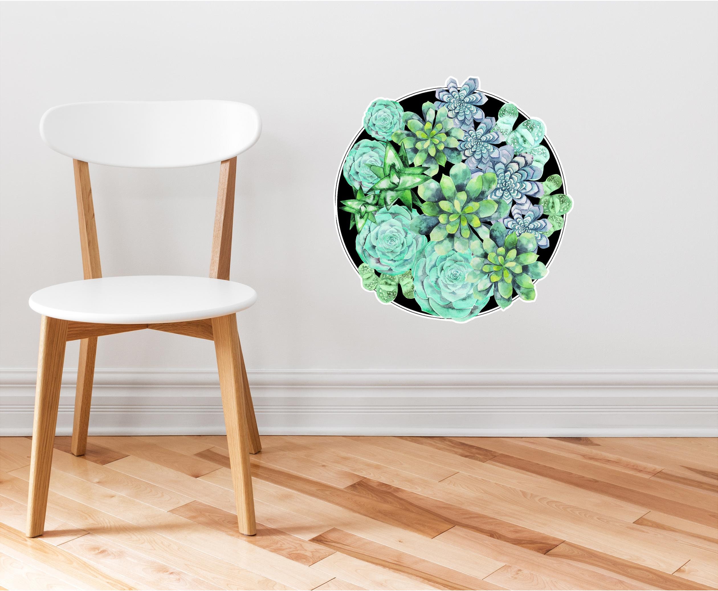 Succulent Wall Decal Sticker Watercolor Succulents Cactus Boho Etsy