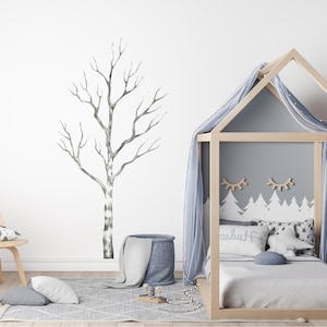 Birch Tree Wall Decal Watercolor Woodland Forest Fabric Wall Stickers
