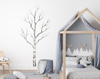 Birch Tree Wall Decal Watercolor Woodland Forest Fabric Wall Stickers