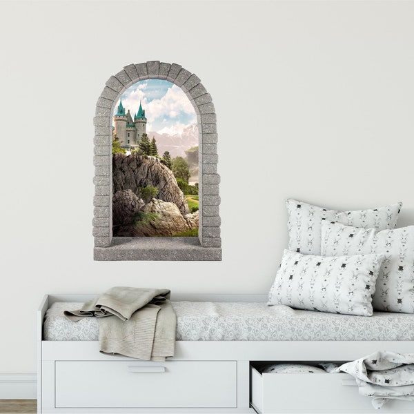 Castle Wall Decal Etsy