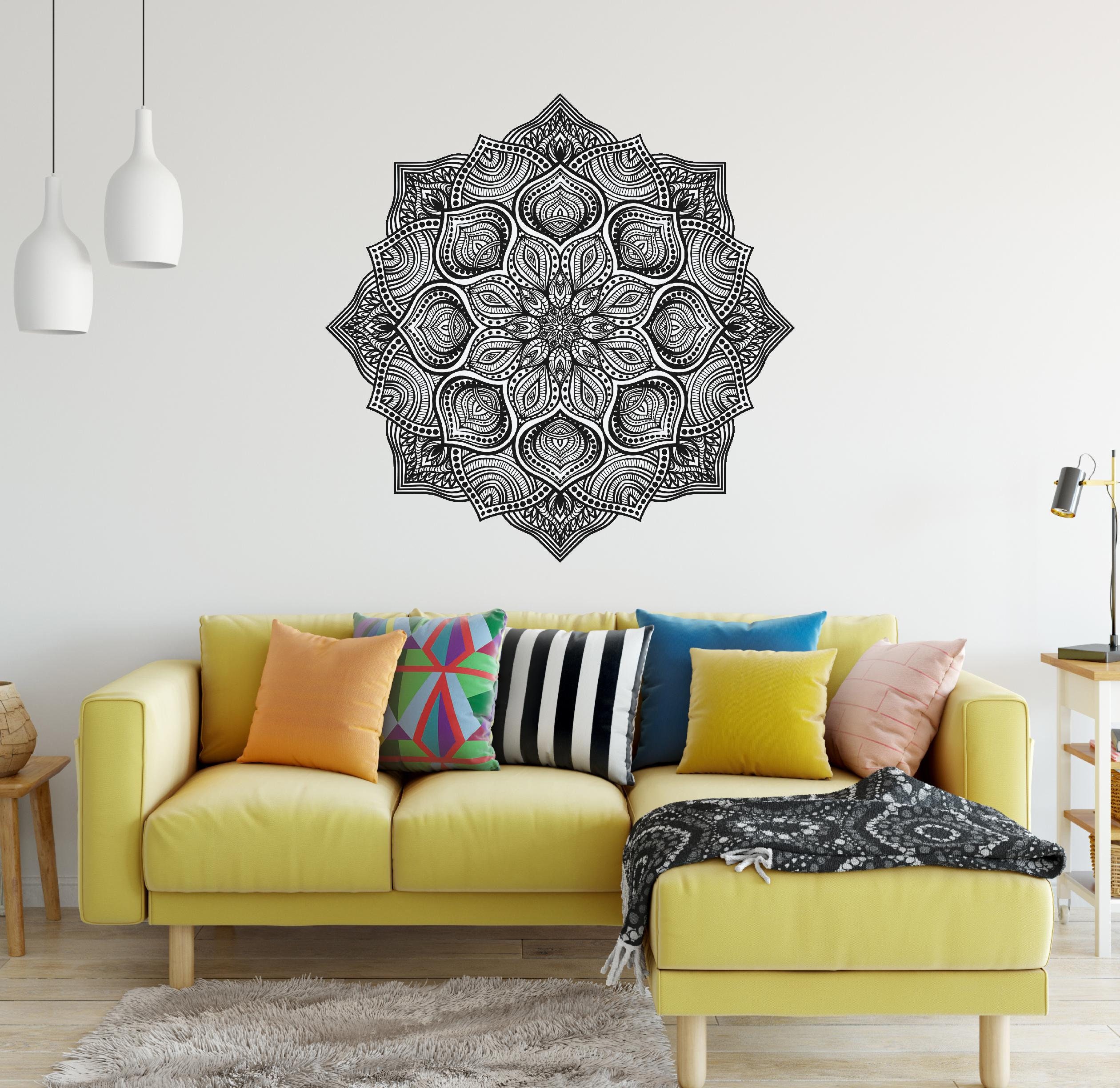 Mandala Wall Decal Star Mandala Tapestry Bohemian Wall Art | Etsy