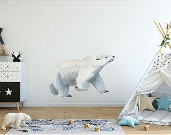 Polar Bear Wall Decal Arctic Ocean Sea Life Removable Fabric Wall Sticker