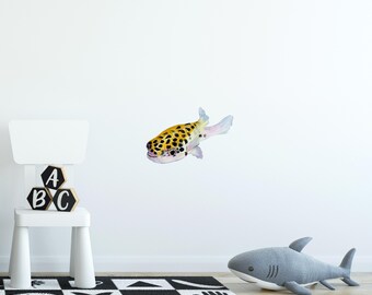 Baby Boxfish Wall Decal Ocean Deep Sea Tropical Fish Removable Fabric Wall Sticker