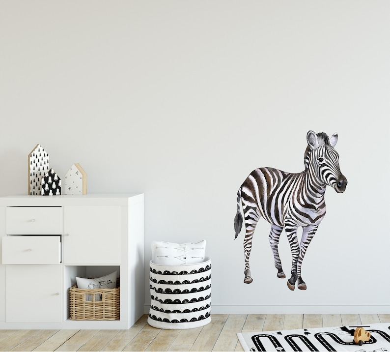 Zebra #2 Wall Decal Safari Animal Wall Sticker Removable Fabric for ...