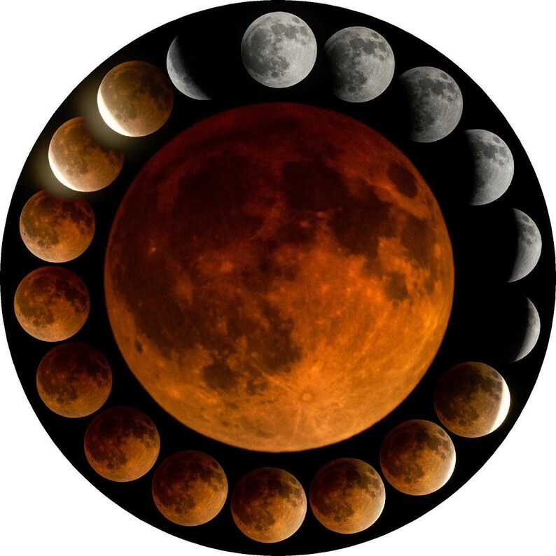 moon phases circle wall decal sticker circle print wall dot etsy