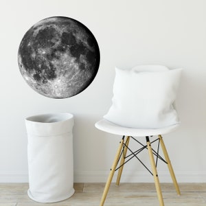 Moon Wall Decal, Space Wall Decal, Moon Wall Art,  Sticker, Moon Mural, Removable, Peel and Stick, Nursery Decor