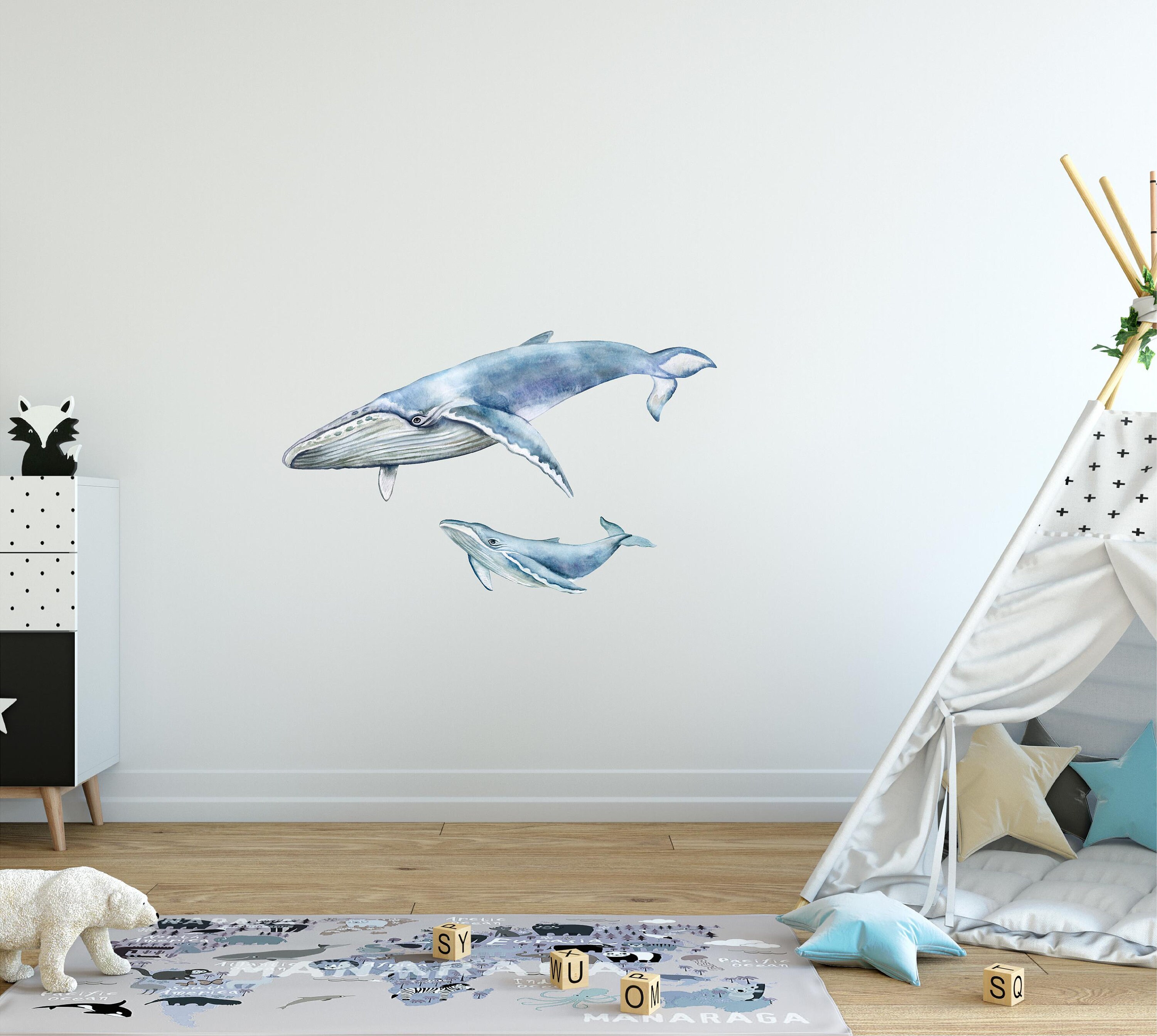 Large Whale Wall Decal Cute Whale Wall Sticker Friendly Whale Children's  Room Bedroom Decor Marine Life Art Decal Decor Z700 - AliExpress