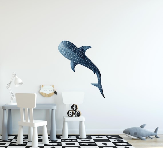 Shark Wall Decal Watercolor Wall Sticker Removable Ocean Sea Fish Wall Art Shark Wall Decal Watercolor Wall Sticker Removable Ocean Sea Fish Wall Art
