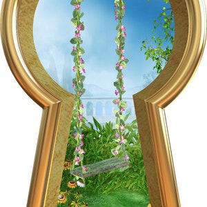 Keyhole 3D Wall Decal Enchanted Garden Swing Wall Sticker - Etsy