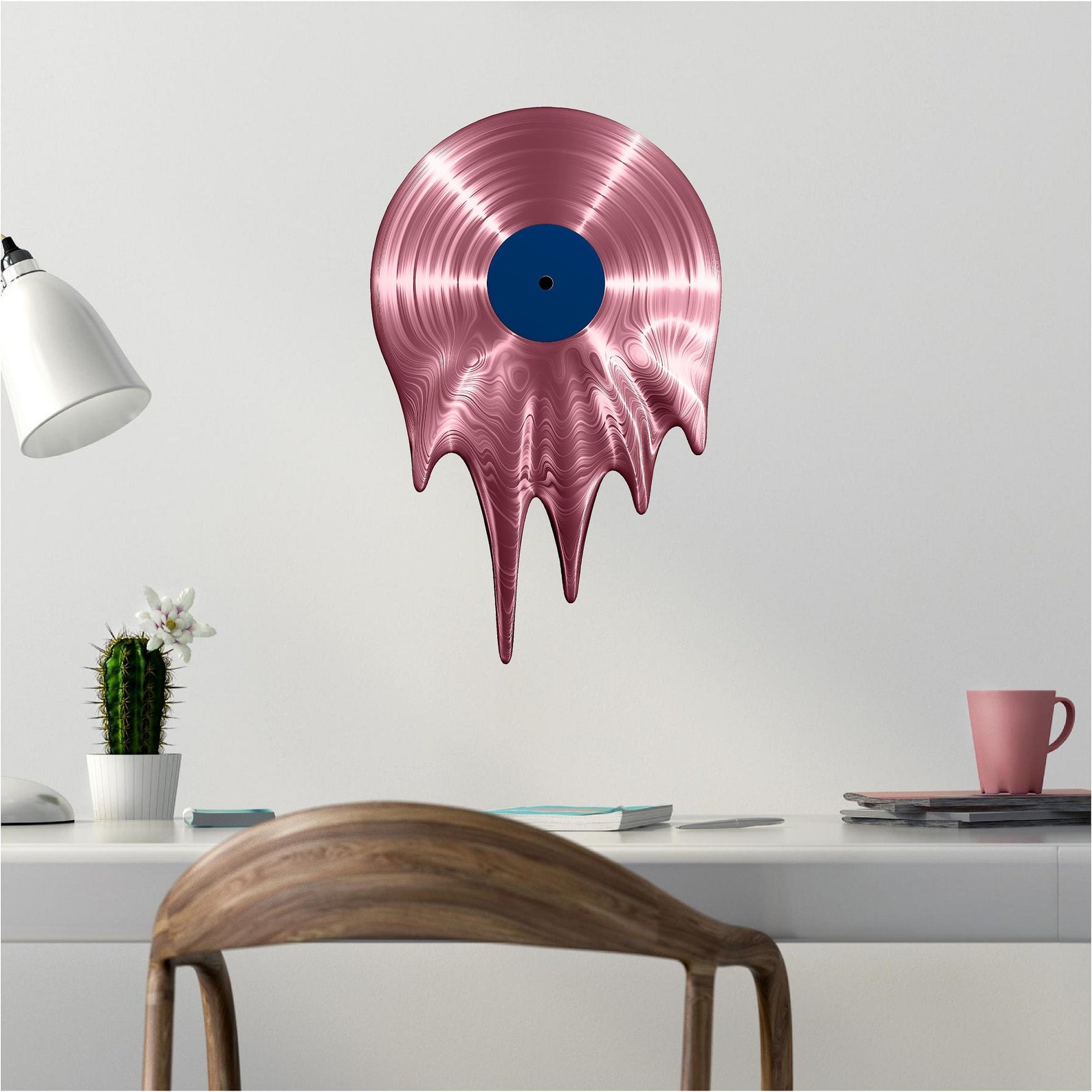 Rose Gold Melting Vinyl Record Wall Decal Sticker Retro Music Etsy
