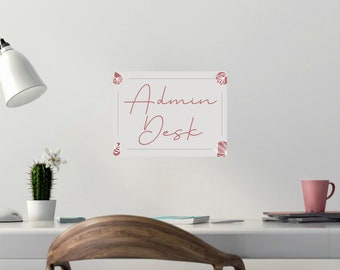 Admin Desk Decal | Admin Desk Sticker | Administration Department Decal | Administration Dept Sticker | Admin Decal | Removable Fabric Vinyl