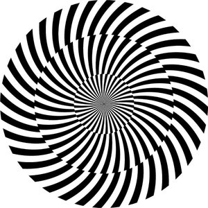 Hypnotic Spiral #4 Wall Decal Black & White Circular Optical Illusion Removable Fabric  Wall Sticker