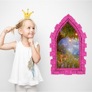 Enchanted Lantern Tree Castle Window Wall Decal 3D Wall Sticker ...