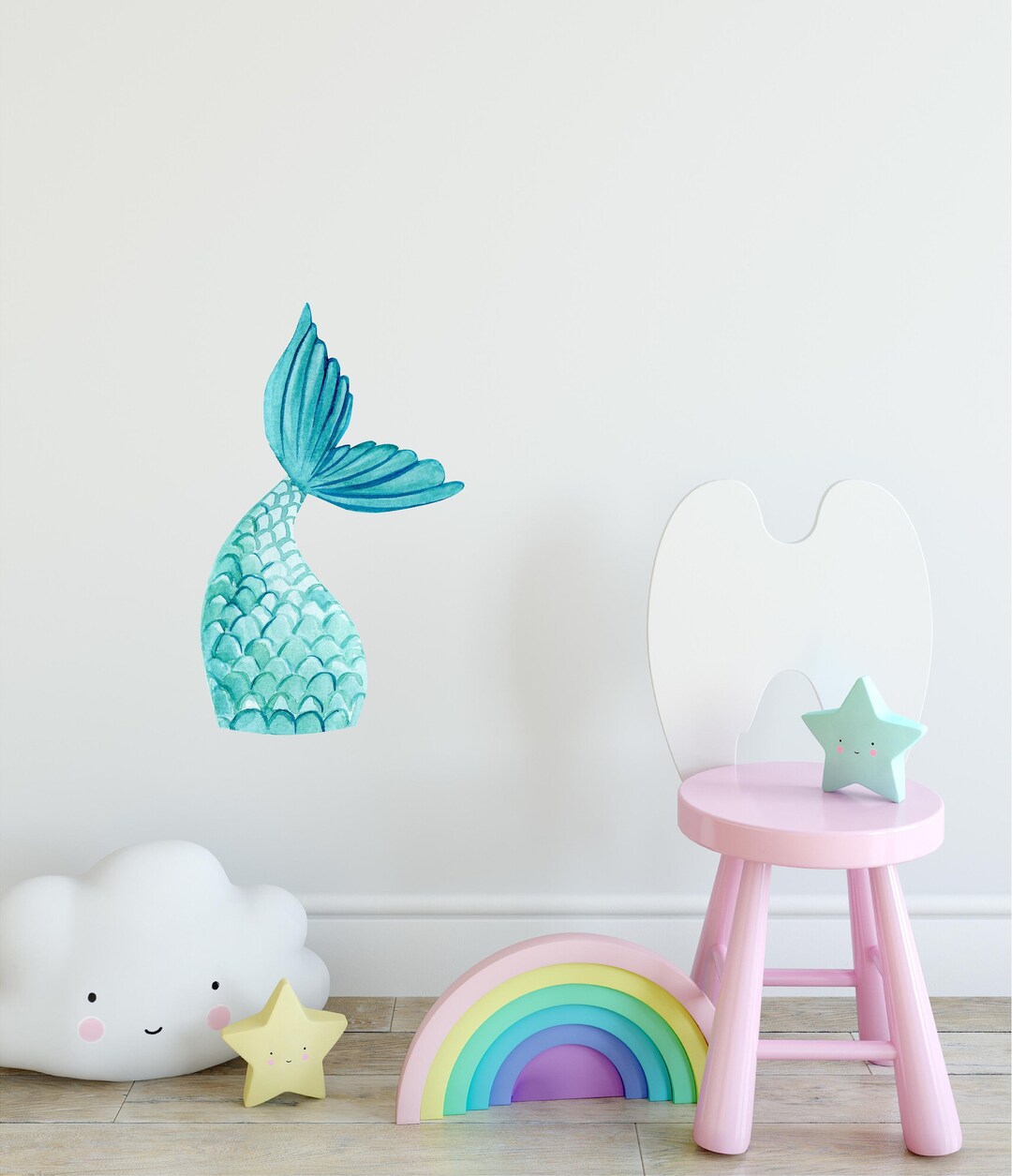 Mermaid Tail #2 Wall Decal Ocean Sea Life Removable Fabric Wall Sticker ...