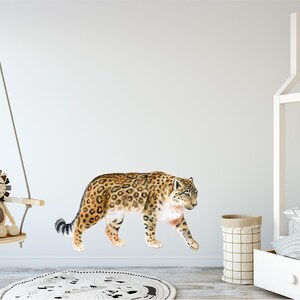 Snow Leopard Wall Decal Wild Cat Wall Sticker Removable Fabric ...