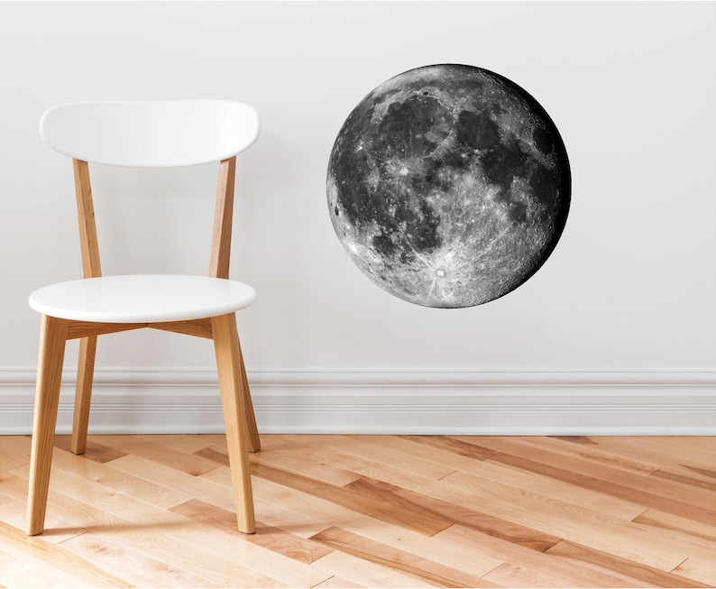 Moon Wall Decal Space Wall Decal Moon Wall Art Sticker Etsy
