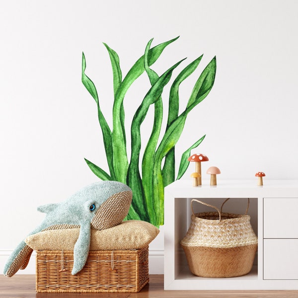 Green Seaweed #2 Wall Decal Ocean Sea Life Removable Fabric Wall Sticker