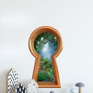 Keyhole Removable Wall Decal Enchanted Lantern Forest Wonderland Fairytale Fantasy Portal Wall Mural image 4