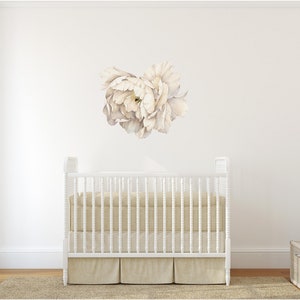 Peony Flower Wall Decal | Peony Wall Sticker | Removable Peony | Peel and Stick Peony | Watercolor Peony | Fabric Wall Decal | Nursery Decor