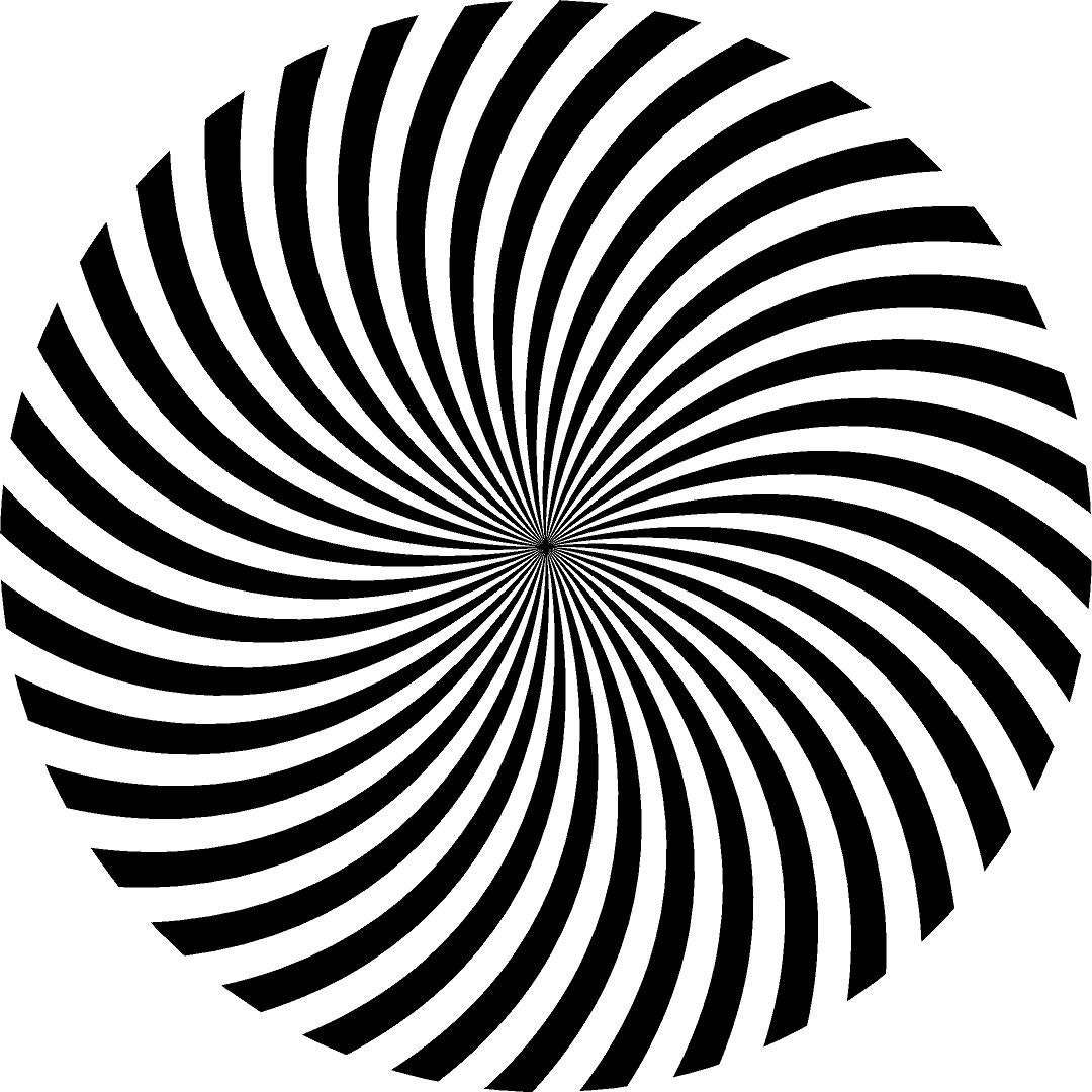 Hypnotic Spiral #2 Wall Decal Black & White Circular Optical