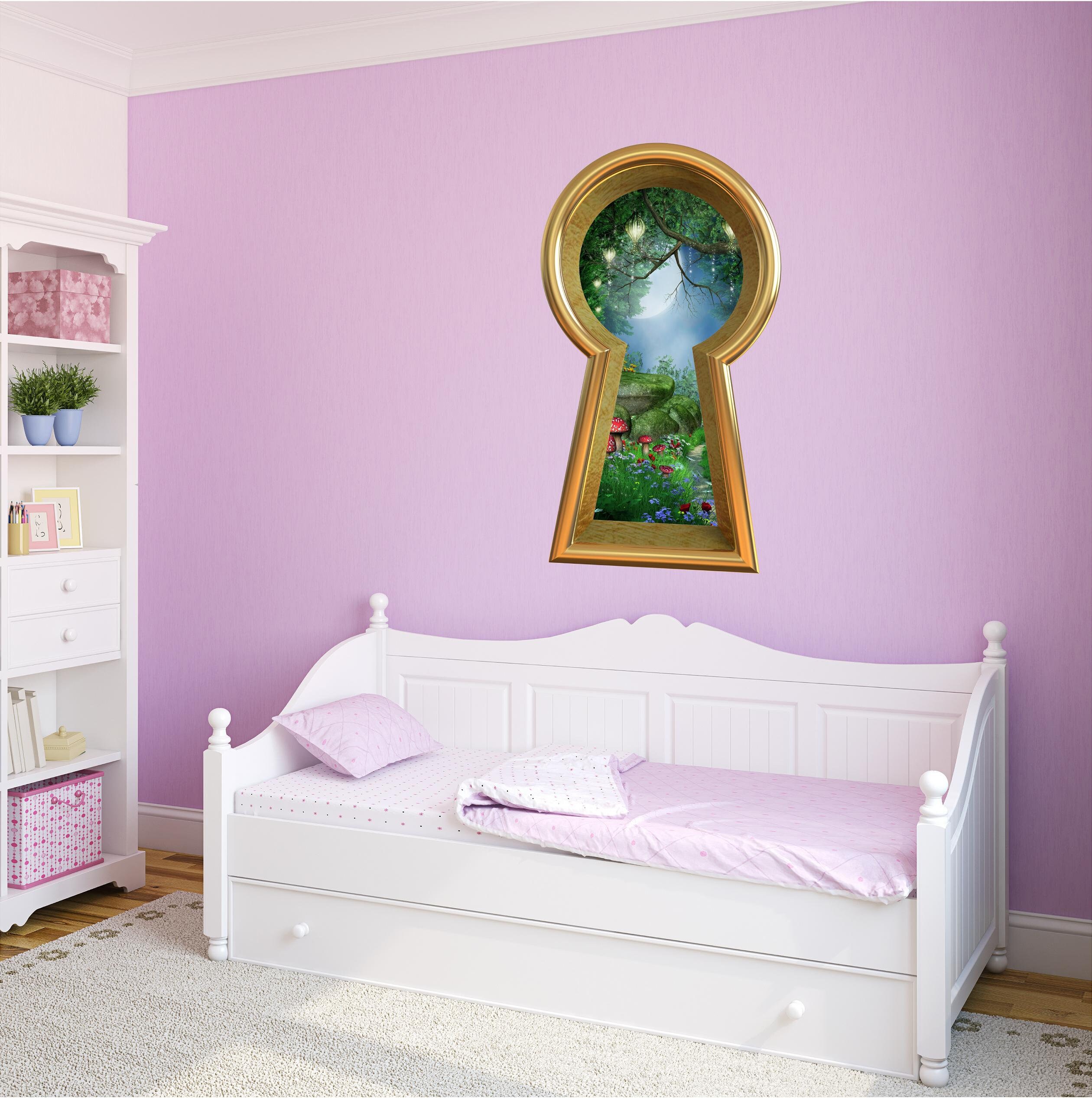 Keyhole Removable Wall Decal Enchanted Lantern Forest Alice In Wonder…