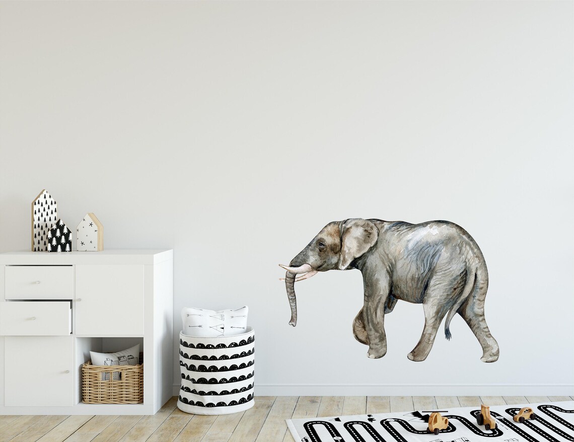 Elephant #2 Wall Decal Safari Animal Wall Sticker Removable Fabric for ...