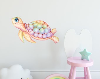 DEIKOKA 9-Pack Large Hawksbill Sea Turtle Wall Decals – Removable Ocean Animal Stickers For Kids' Rooms, Bathroom, Nursery - View #4