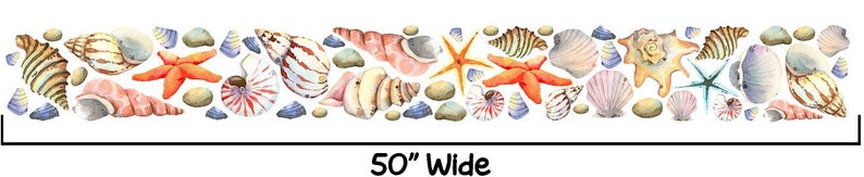 Underwater Seashells Wall Decal Set Ocean Shells Sea Pebbles Stones Rocks Fabric Wall Sticker image 2