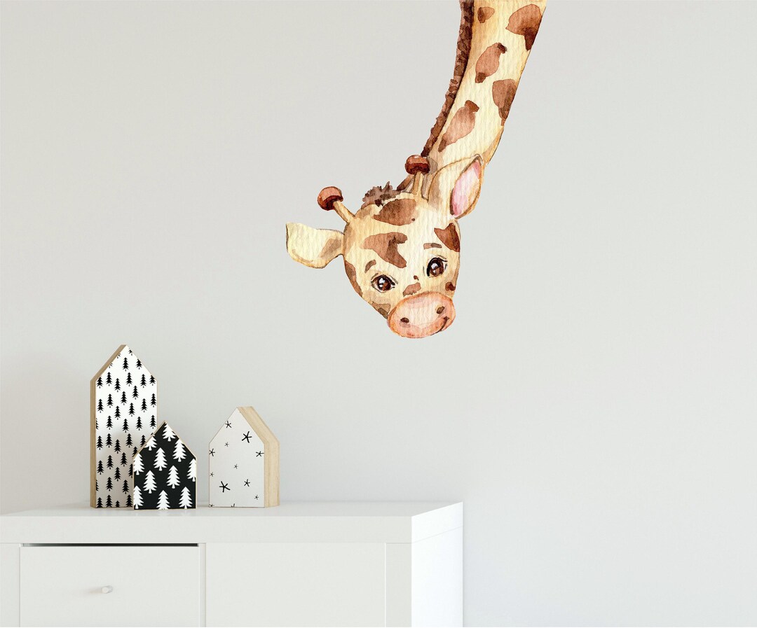 Cute Baby Giraffe Wall Decal African Safari Animal Wall Sticker ...