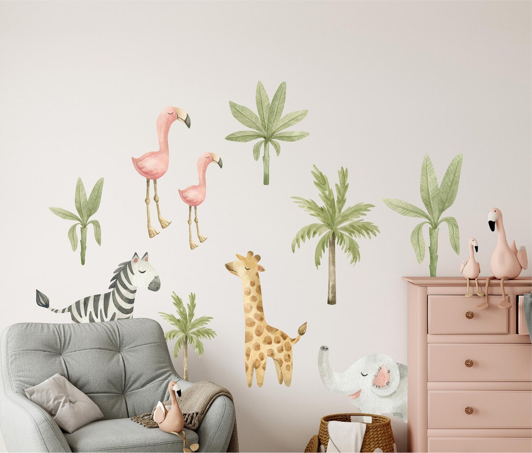 Safari Animals Fabric Wall Decal Set | Safari Jungle Nursery Decor ...