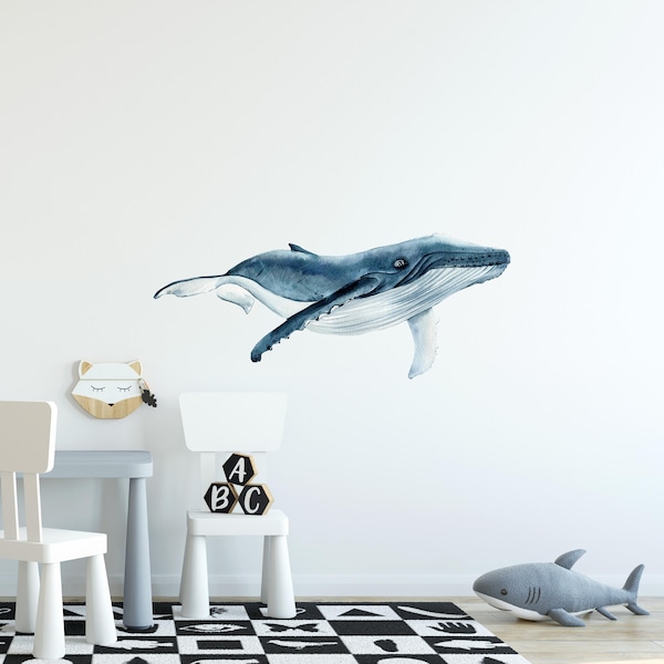 Humpback Whale #7 Wall Decal Ocean Sea Life Removable Fabric Wall Sticker | DecalBaby