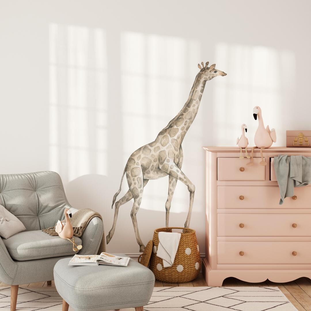 Giraffe Jungle Animal Wall Decal Safari Peel and Stick Wall Sticker ...