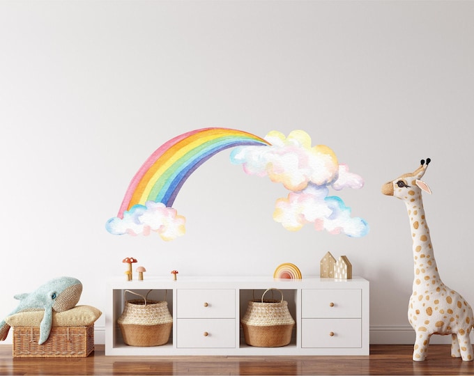 Rainbow Wall Art Decal Girls Nursery Vinyl Wall Decor - Etsy