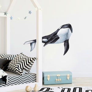 Killer Whale #4 Wall Decal Orca Whale Removable Fabric Wall Sticker