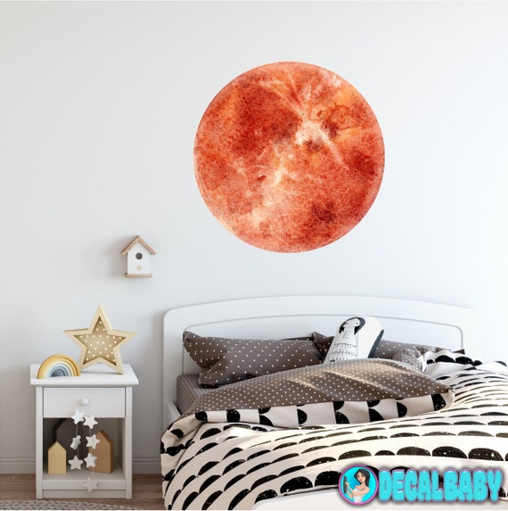 Planet Venus Watercolor Wall Decal Sticker Solar System Mural Outer Space Wall Art Removable Peel And Stick Fabric Vinyl By Decalbaby