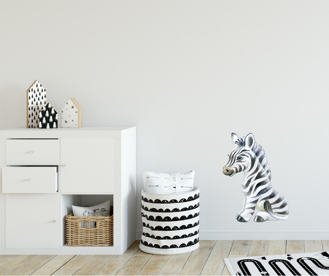 Baby Zebra Wall Decal Safari Animal Wall Sticker Removable Fabric for ...