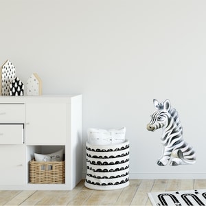 Baby Zebra Wall Decal Safari Animal Wall Sticker Removable Fabric for ...