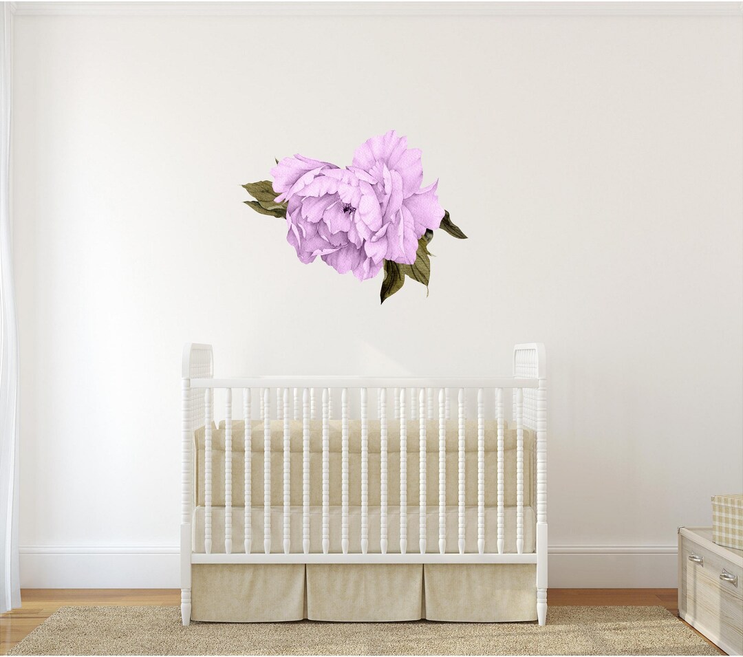 Purple Peony #18 Removable Fabric Wall Decal Individual Blooming ...