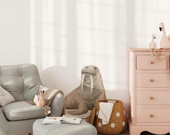 Walrus Wall Decal, Arctic Animal Nursery Decor, Baby Room Sticker, Polar Animal Watercolor