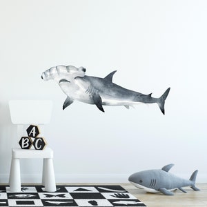 Hammerhead Shark #2 Wall Decal Ocean Sea Life Removable Fabric Wall Sticker