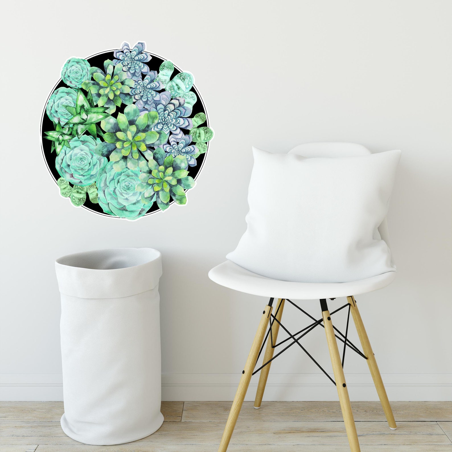 Succulent Wall Decal Sticker Watercolor Succulents Cactus Boho Etsy