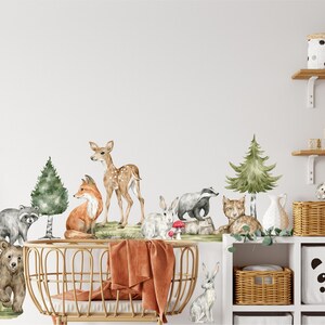 Woodland Animals Wall Decal Set #2 | Watercolor Woodland Forest Animal ...