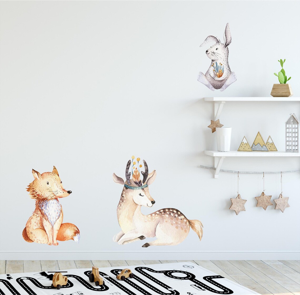 Woodland Animals Wall Decal Set Forest Animal Wall Stickers Etsy