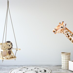Giraffe Head #2 Wall Decal Safari Animal Wall Sticker Removable Fabric  for Childrens Nursery Decor