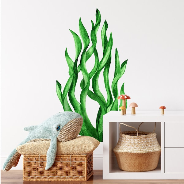 Green Seaweed #3 Wall Decal Ocean Sea Life Removable Fabric Wall Sticker