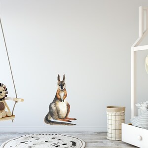 Baby Kangaroo Wall Decal Australian Animal Wall Sticker Removable Fabric  Childrens Watercolor Safari Kids Nursery Room Decor