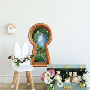 Keyhole Removable Wall Decal Enchanted Lantern Forest Wonderland Fairytale Fantasy Portal Wall Mural image 3
