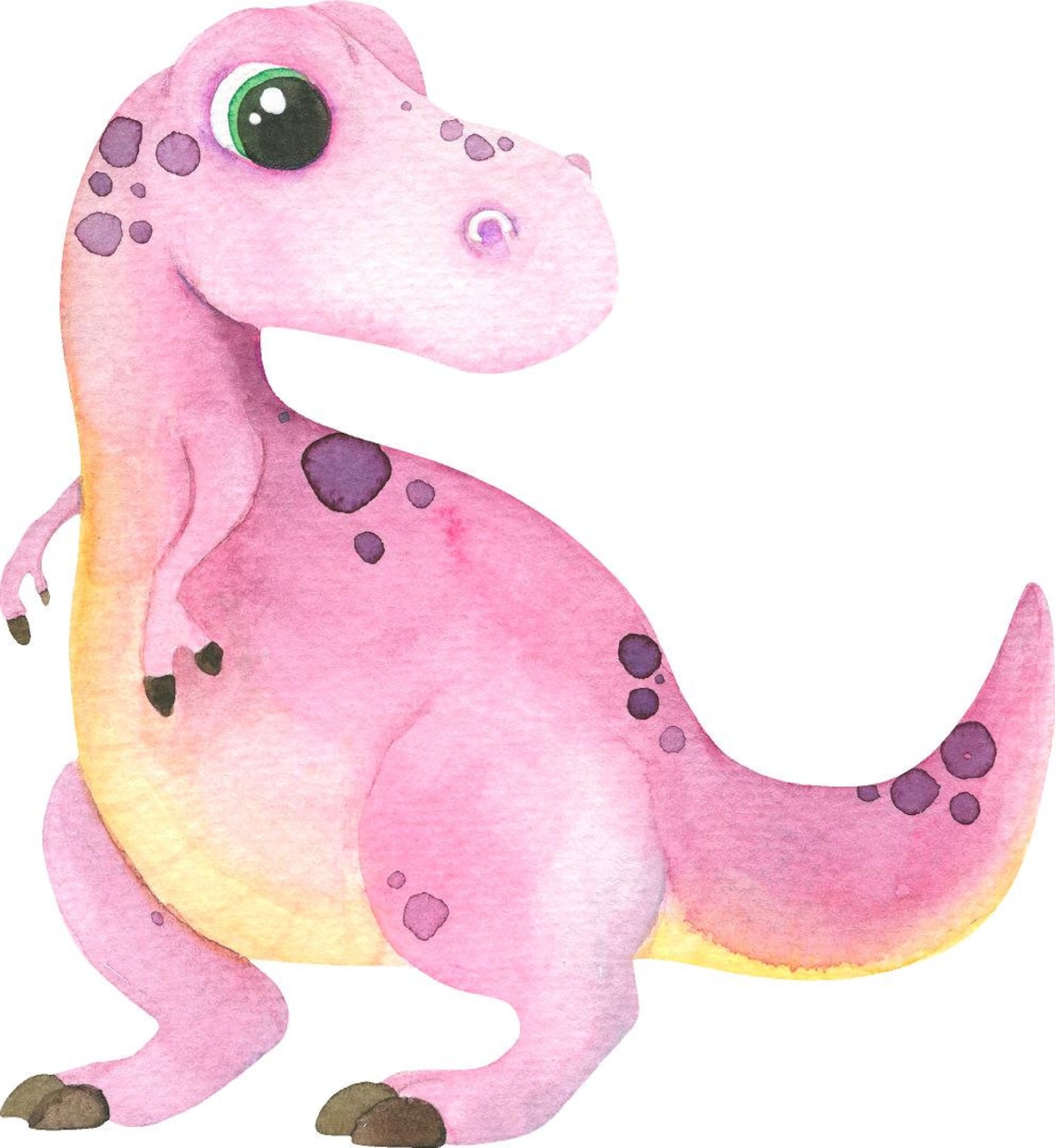 Pastel Pink Trex Dinosaur Wall Decal Watercolor Tyrannosaurus Etsy